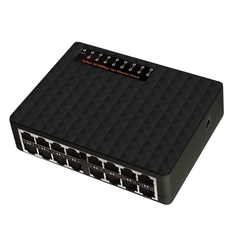 

16 Port 100Mbps Network Switch Plug And Play Fast Ethernet Smart Switcher Performance RJ45 Internet Splitter US-Plug Easy To Use