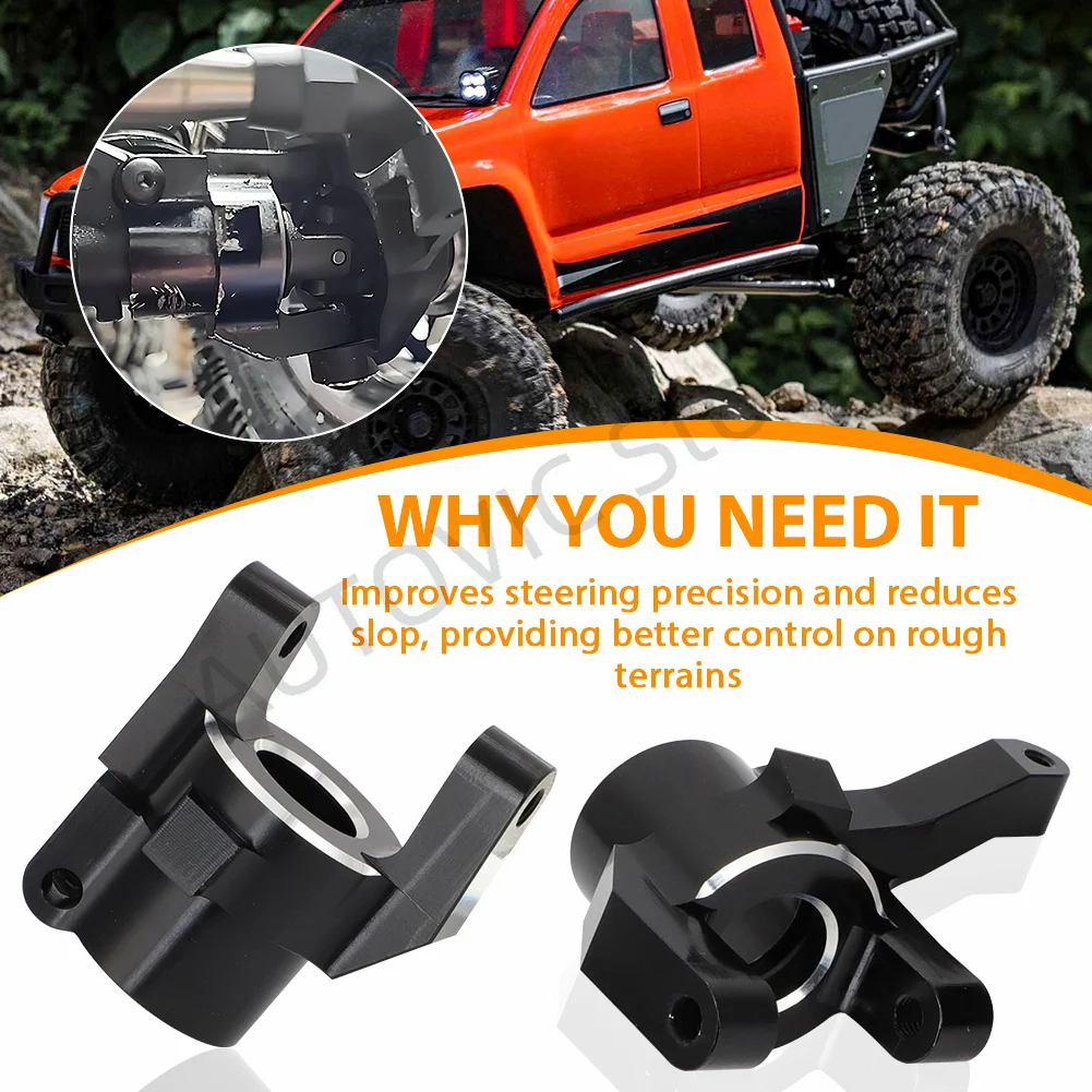 Kit essieu renforcé 1/6 RC Crawler noir installé sur Axial SCX6, angle avant.