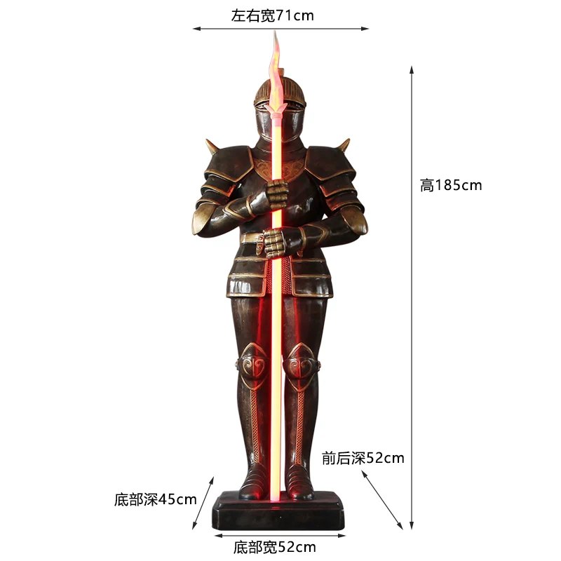 

Retro Roman armor warrior ornaments lighting sculpture bar club restaurant shop fortune welcoming character statue