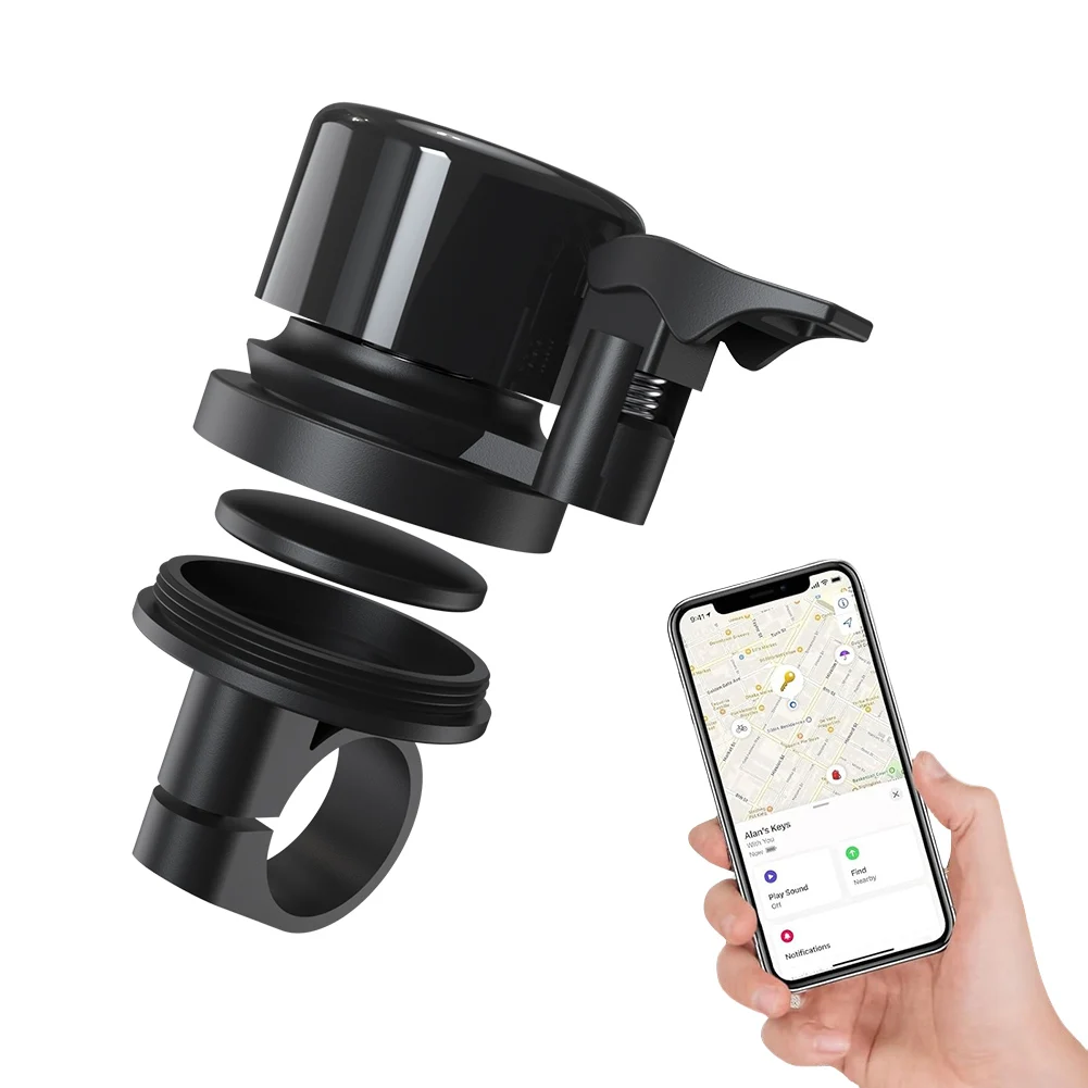 Bicycle Bell for Apple AirTag Bike Mount Bicycle Bell Waterproof Anti-Theft for Air Tag GPS Tracker Under Bike Holder