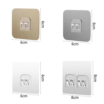 10x Multi-Purpose Hooks No Punching bathroom Organization Storage Shelf Strong Wall Mounted Clock Photo Hanging Home Accessories 3