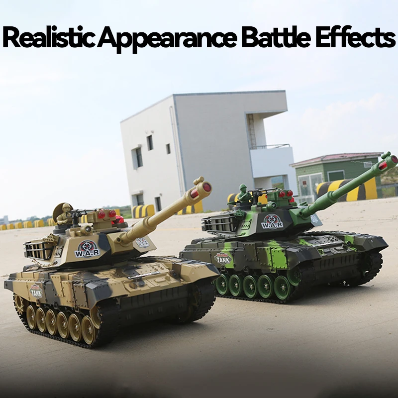 54CM Large Rc Tank Remote Control Tank 2.4G Military Vehicles Battle Fight Launch Off-Road Crawler Electric Toys for Kids Gift