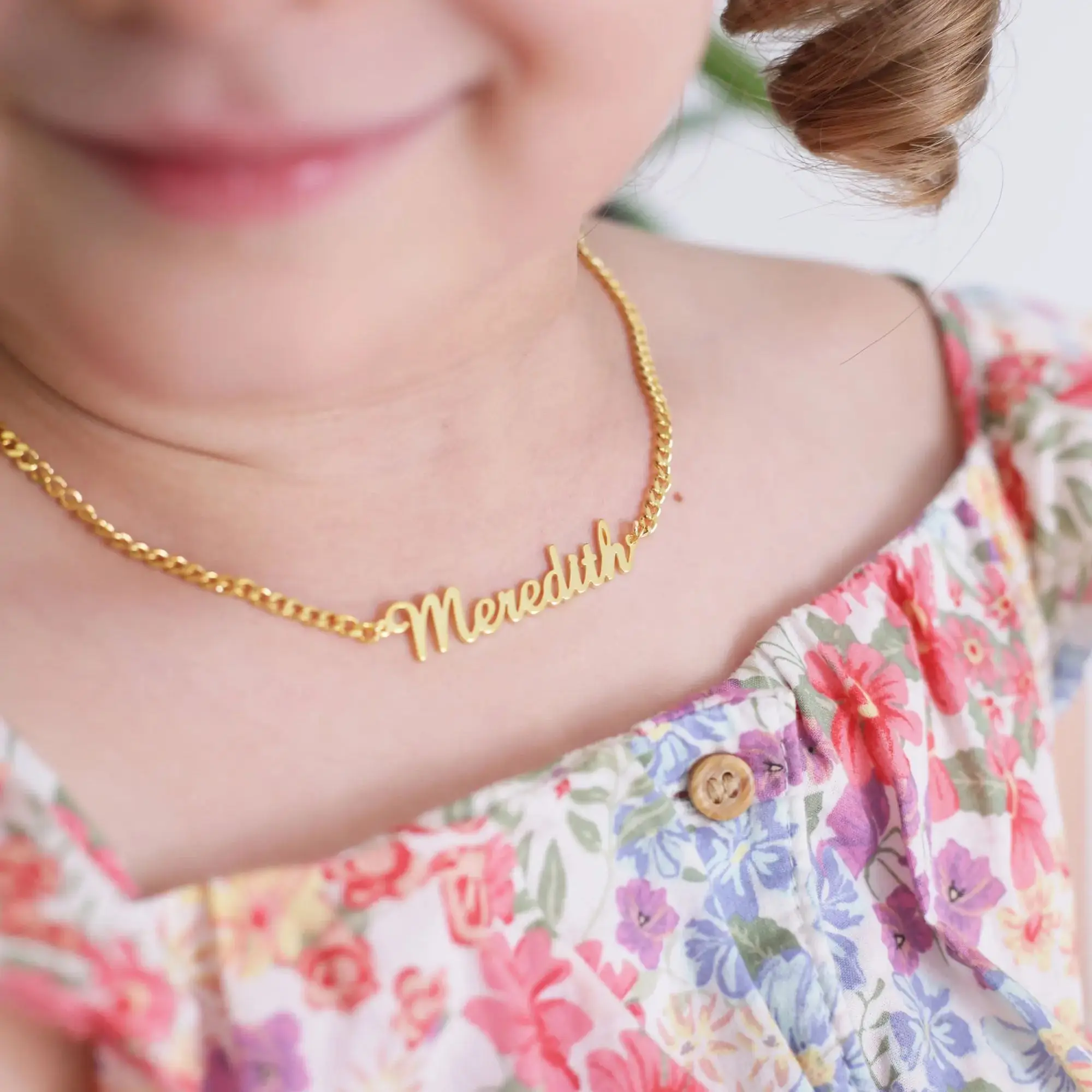 Personalized Child Name Necklace with Chunky Chain Customized Baby Name Necklace New Mom's Jewelry Gift Mother's Day Gift