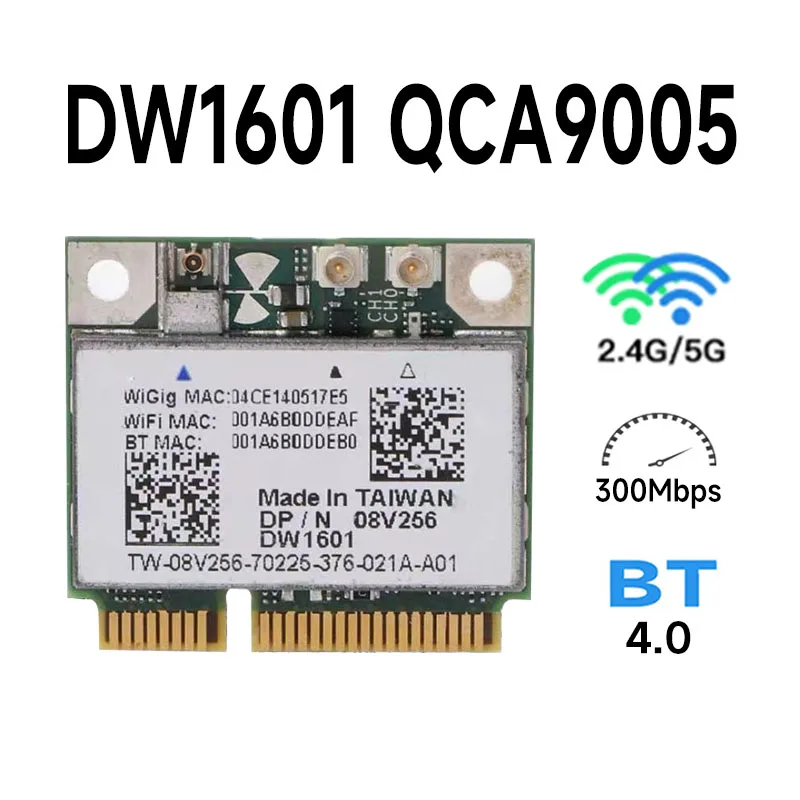 DW1601 QCA9005 8V256 WiGig 802.11AD 7Gbps Half Mini Wireless