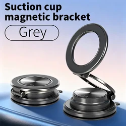 Enhanced Magnetic Car Phone Holder - 360° Rotatable, Foldable & Adjustable (Grey)