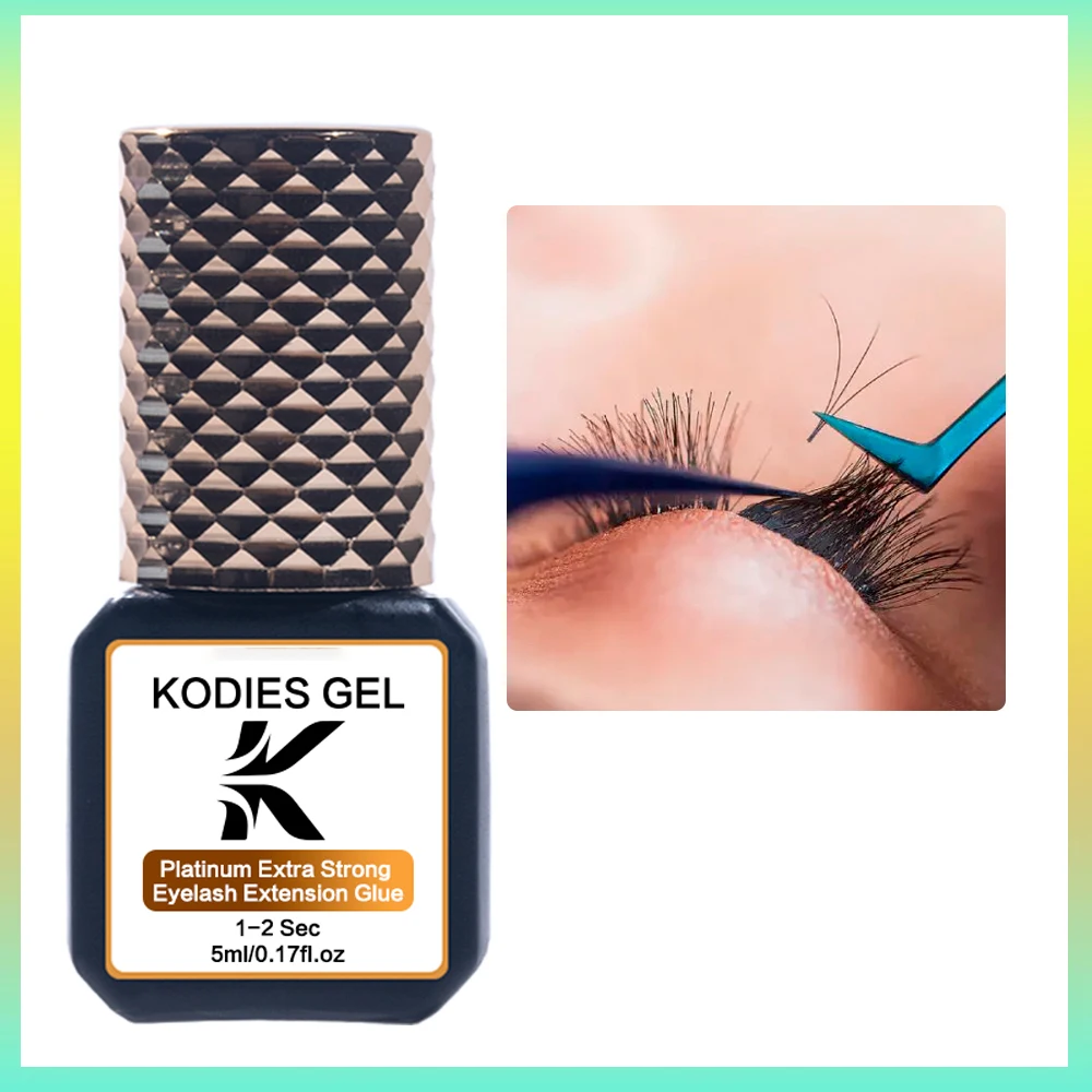 KODIES GEL 5ml Eyelash Glue Extensions 0.5S/1S/2S Fast Drying Lashes Extension Adhesive Low Smell Long Lasting Lash Glue Sealant 3