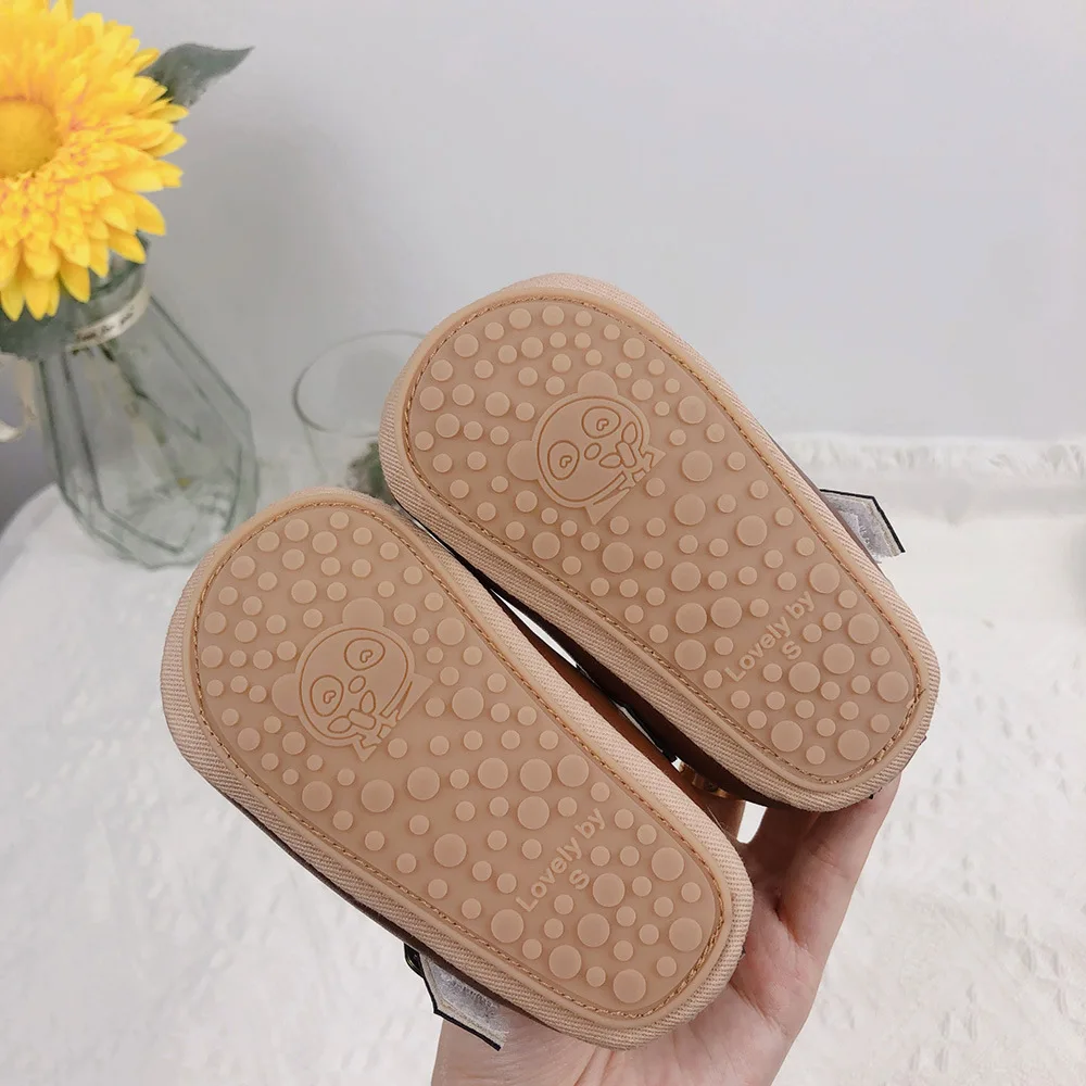 Korean Butterfly Knot Leather Shoes First Walkers Soft Soled Bow Princess Shoes Moccasins Crib From 0 To 12 Months