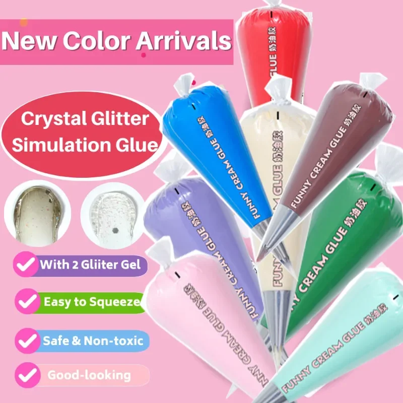 100g high quality simulation DIY cream glue with steel decorative nozzle for cell phone cases Birthday Party Christmas Gift