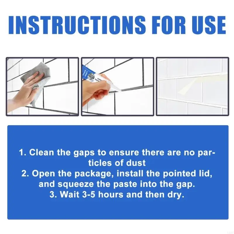 N58C Tile Joint Repair Gels Tile Crack Repair Solution Grouts Squeeze Tube Fast Curing Home Renovations Adhesive