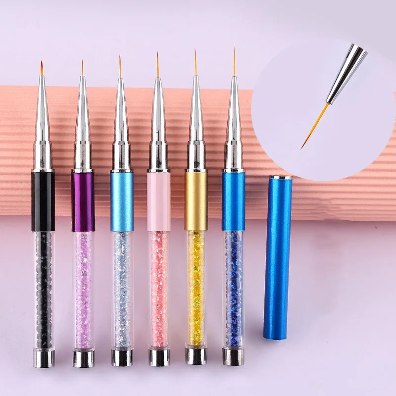 Professional Nail Art Brushes UV Gel Painting Pen Carved Nail Art Liner 3D Rhinestones Beauty Brush Manicure Tools 1Pcs nail art brushes,nail brushes,nail art tools,gel nail tools