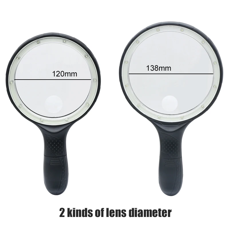 Large A4 Hands Free Reading Glass Lens Book Page Magnifying Glass Sheet 4  Led Black Magnifier Neck Cord (hand Tool Sets #G2 - AliExpress