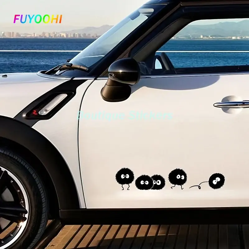 

FUYOOHI Boutique Stickers Coal Ball Sticker, Personality Cartoon Anime Stickers,Blocking Scratches, Glass Decoration Stickers