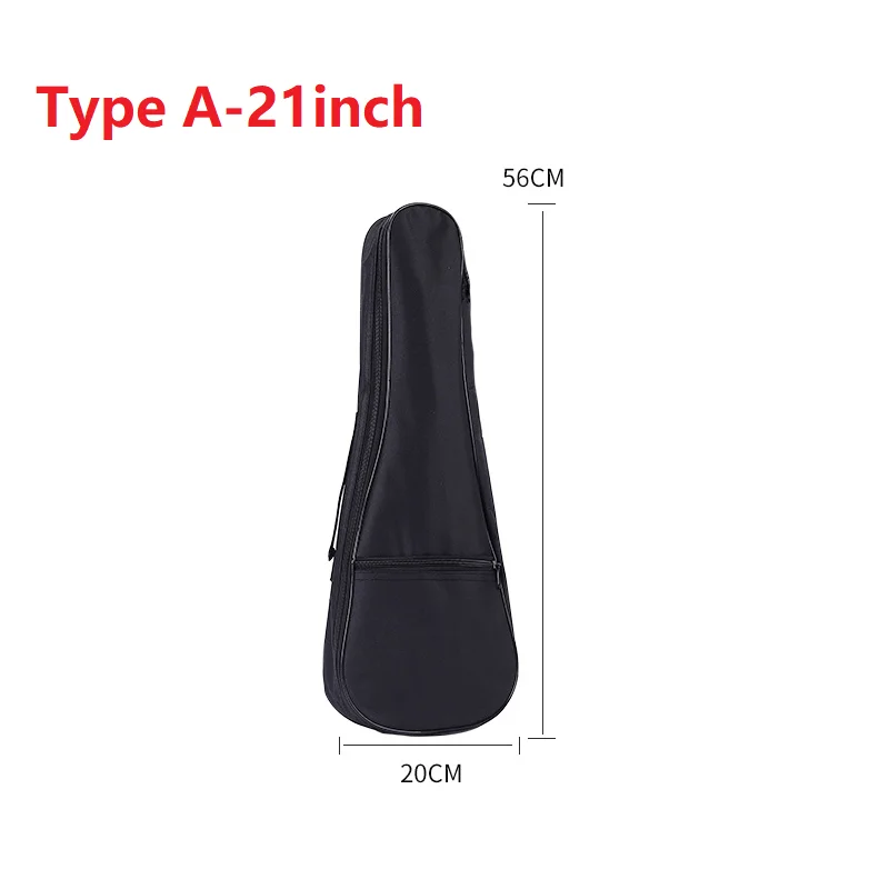 Black Portable Ukulele/Guitar Soft Case - Waterproof Cotton Bag, Multiple Sizes Available