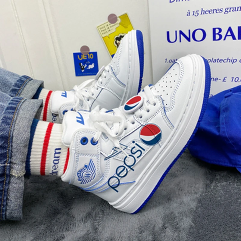 Warrior Original Sakura PepsiCo Branded Print Shoes for Men Limited Edition Couple Casual Board Shoes Male Sneakers Free Shippin 2