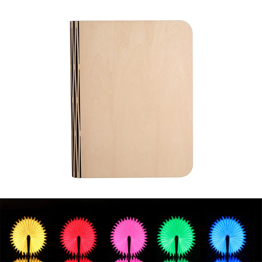 Decoração para Casa Luz da Noite de Madeira Criativo Livro Cores Magnético Dobrável Mesa Lâmpada Portátil Luz Lampara 3d Led 5 29 Computers & Electronics