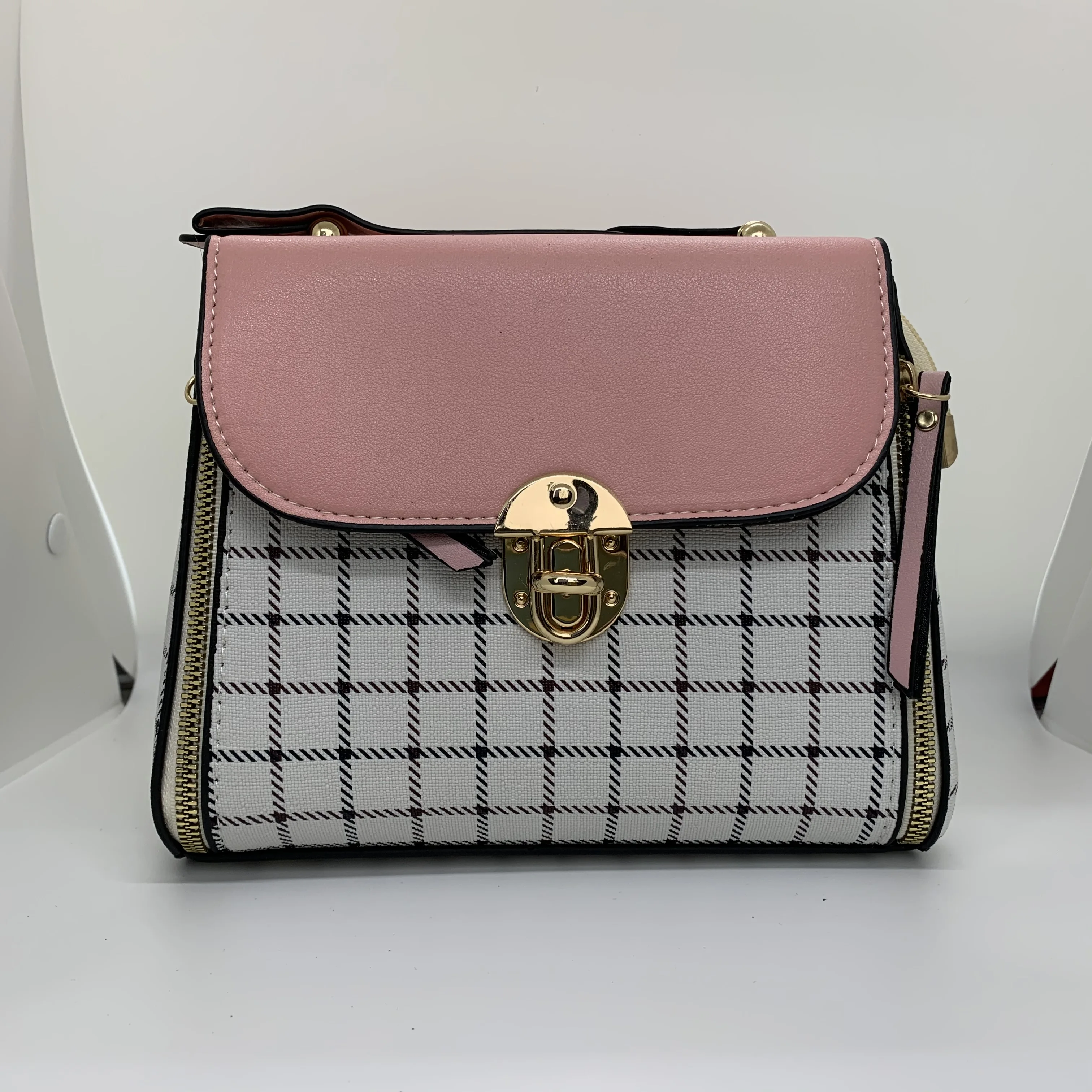Korean Fashion Plaid Women's Bag Shoulder Bag Diagonal Package Crossbody Baoge 22X12X17cm