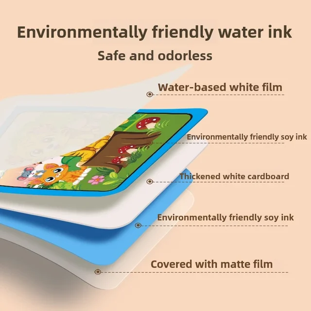 Magic Water Drawing Book Reusable Montessori Educational Toys with Pen Sensory Early Learning Gift for Toddlers 1 2 3 Year Old 5