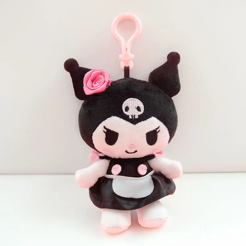 애니메이션 키체인 산리오 헬로 키티 쿠로미 시나모롤 봉제 인형 펜던트 장난감, 귀여운 키링 파티, 생일 선물