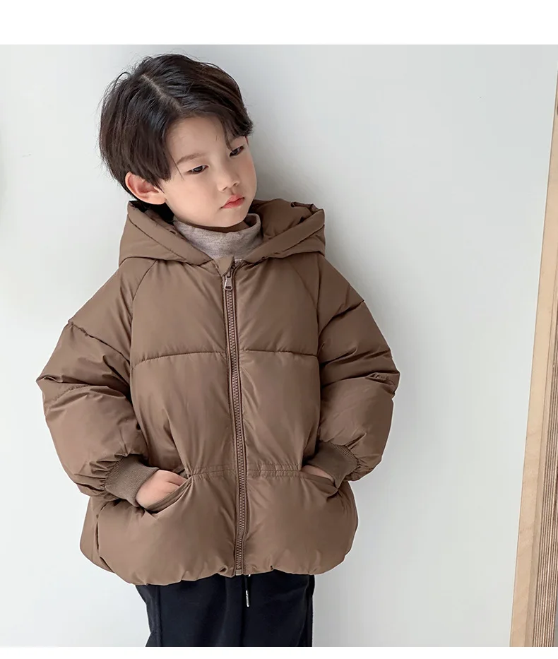 가을 겨울 두꺼운 패션 코튼 코트, 소년 어린이 솔리드 가디건, 후드 긴 소매 상의, 소녀  따뜻한 캐주얼 재킷