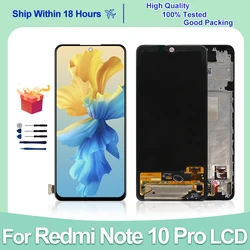 Écran LCD AMOLED de remplacement avec cadre pour Xiaomi Redmi Note 10 Pro, 6.67 pouces, M210, 6G, pièces de Hébergements eur d'écran avec cadre