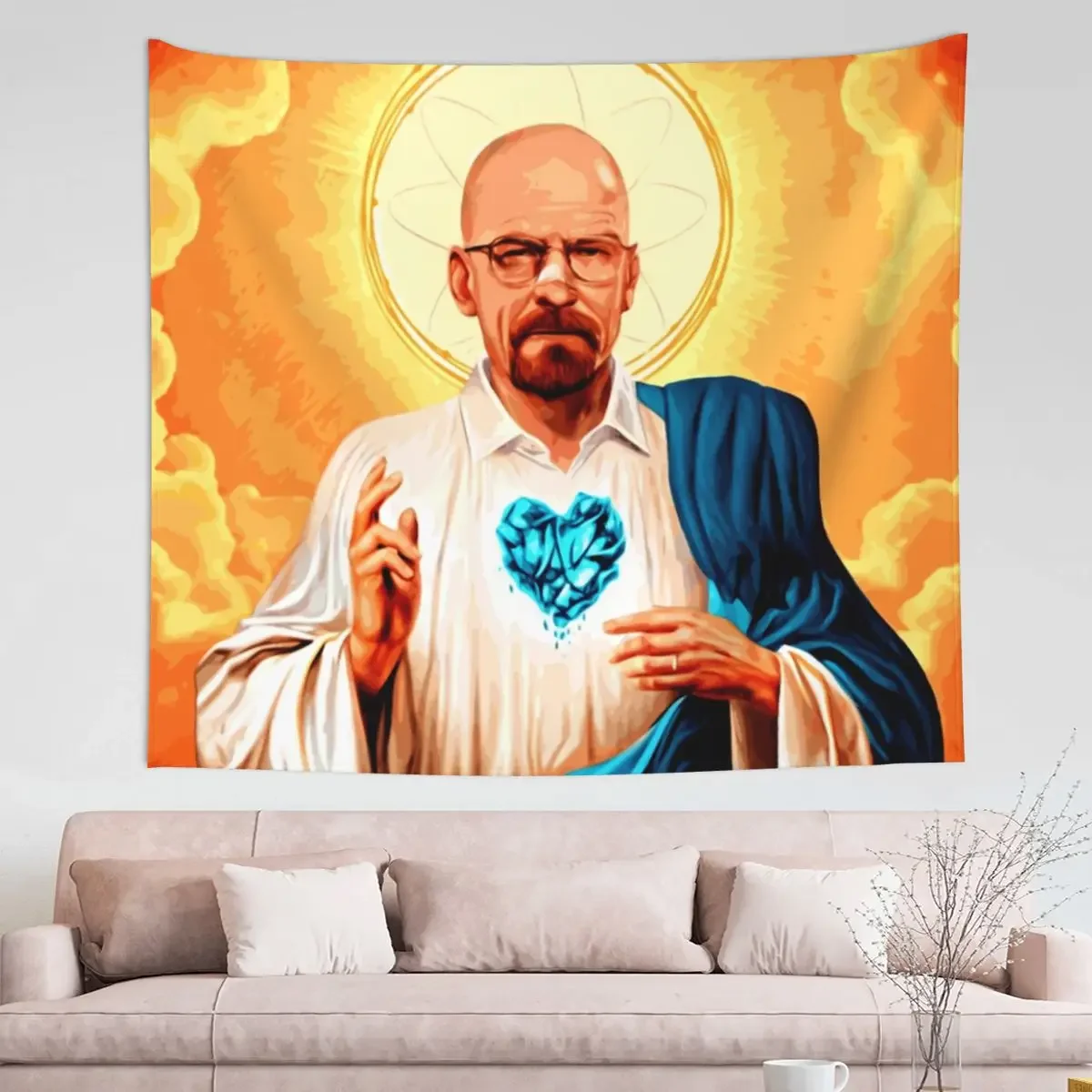 

Walter White Breaking Bad Tapestry Wall Hanging Hippie Polyester Tapestries INS Throw Rug Blanket Dorm Decor Yoga Mat