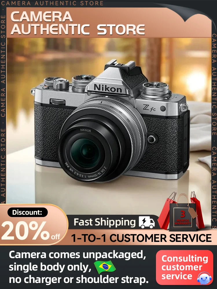 Nikon Z fc Zfc APS-C Mirrorless Camera Digital Compact Professional Photographer Photography 4K Video Cameras 20.88MP（Renewed）