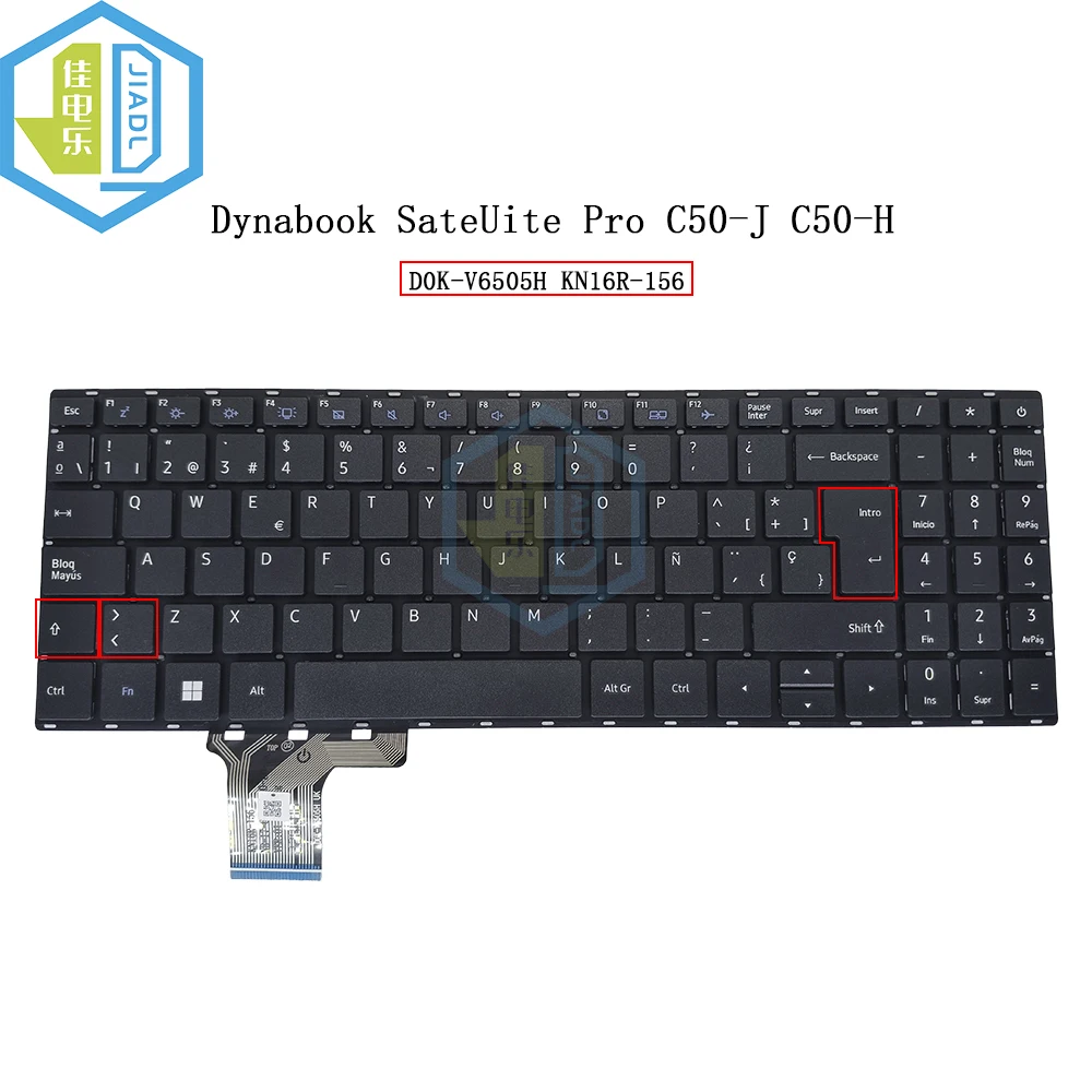 Teclado Portátil es Fit para Dynabook Sateuite Pro C50-j128 C50-j-11a C50-j C50-h C50-h-11l D0k-v6505h Kn16r-156 Espanhol