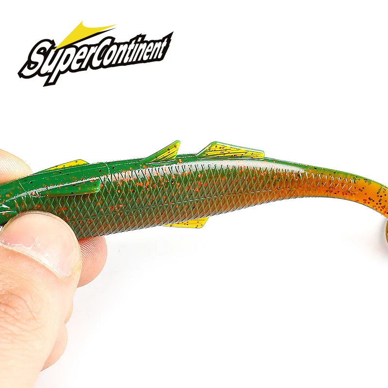 Supercontinent leanness ShadTeez T-tail 5cm/7.5cm/12cm Pike Zander Predator Fishing 3d eyes Soft lure Fishing lures 2