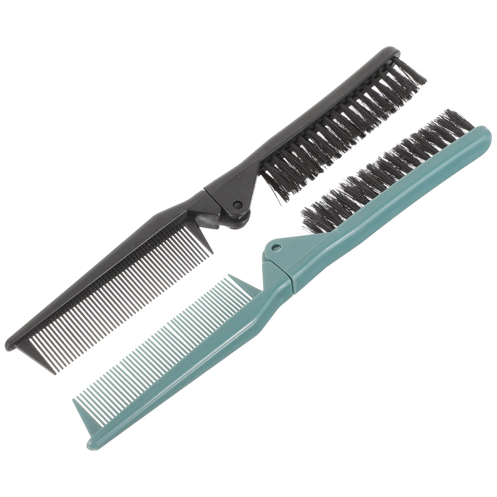 

2 Pcs Curly Travel Brushes for Hair Double Teeth Folding Comb Human Grubber Massage Foldable Pp