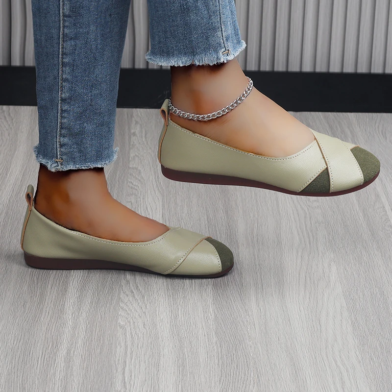 Women's Flats Shoes Loafers Casual Barefoot Moccasin Woman Slip-on Comfortable Spring Elegant Low Heels