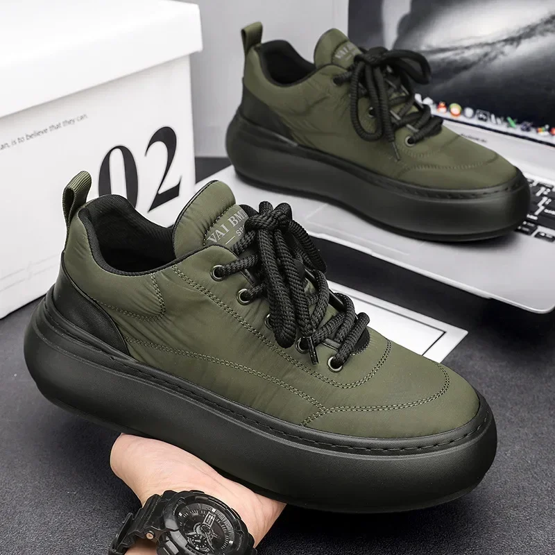 Men Fashion Waterproof Snow Cotton Shoes  Winter New Soft Sole Vulcanized Warm Shoes with Plush Man Shoes Zapatillas Hombre 4