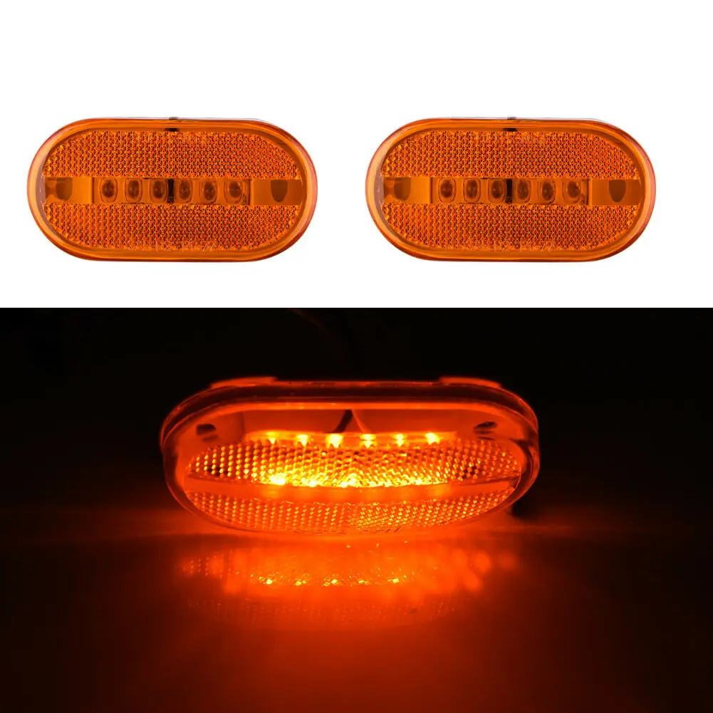 5 Packs 6LED 4 x 2 Inch Car Warning Light Side Marker Lights,Clearance