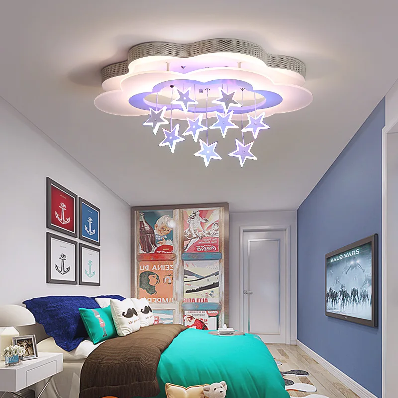 

Children's Room Light Star Cloud Ceiling Lamp Kids Girl Princess Bedroom Living Room Study
