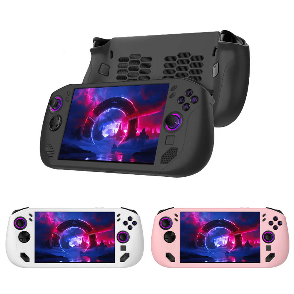 Shockproof Silicone Protective Case for Gaming Console - Available in Black, White, and Pink