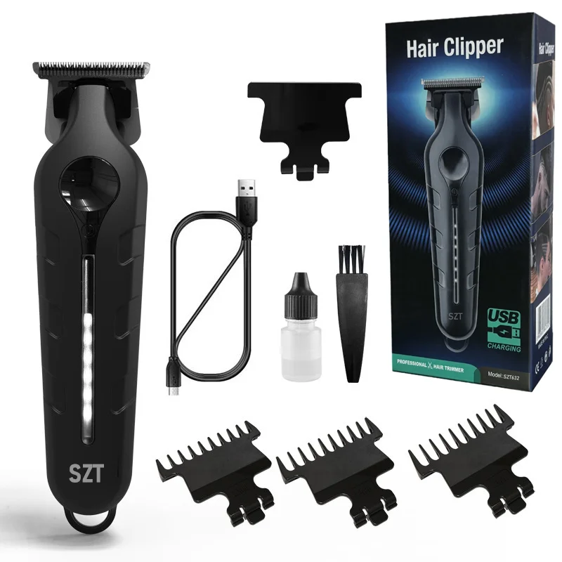 SZT-636 Brushless Motor 7200RPM DLC Black Hair Trimmer Professional Hair Cutting Machine Electric Clipper