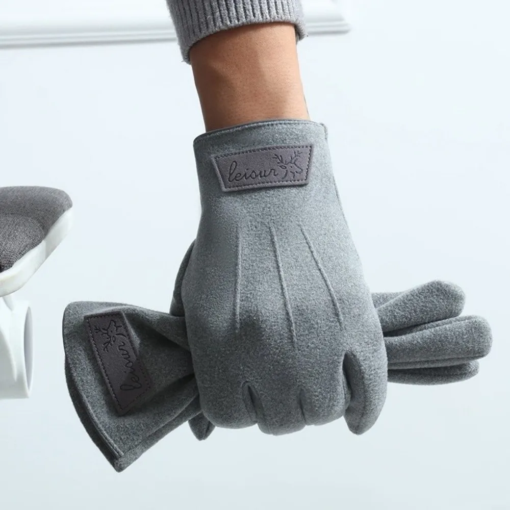 New Plus Velvet Men's Winter Gloves Thick Windproof Touch Screen Glove Warm Gloves Outdoor Cold-proof Gloves