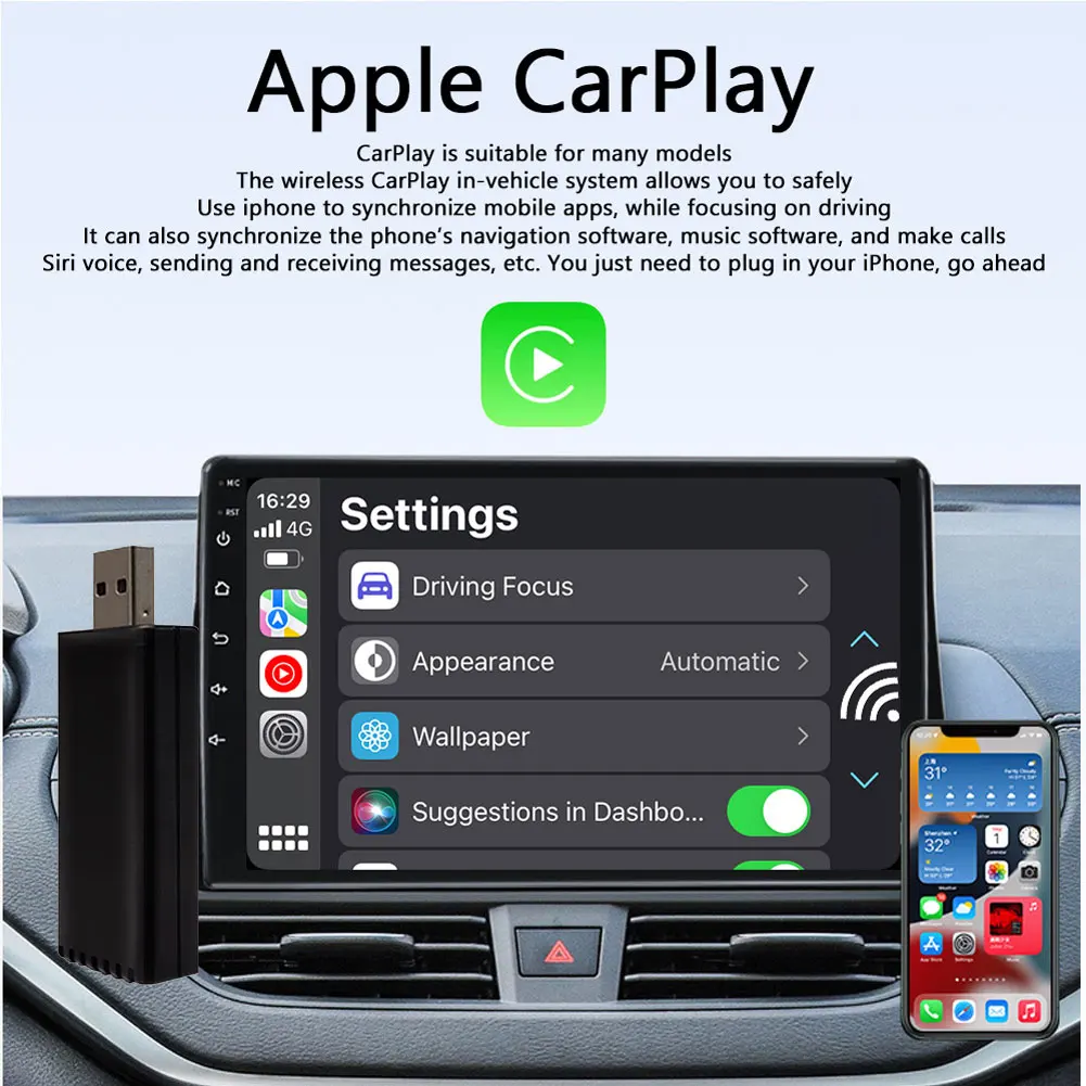 CarPlay  USB-C  Carplay  5Ghz WIFI  ڵ Ai   ȣȯ 5.0 iOS