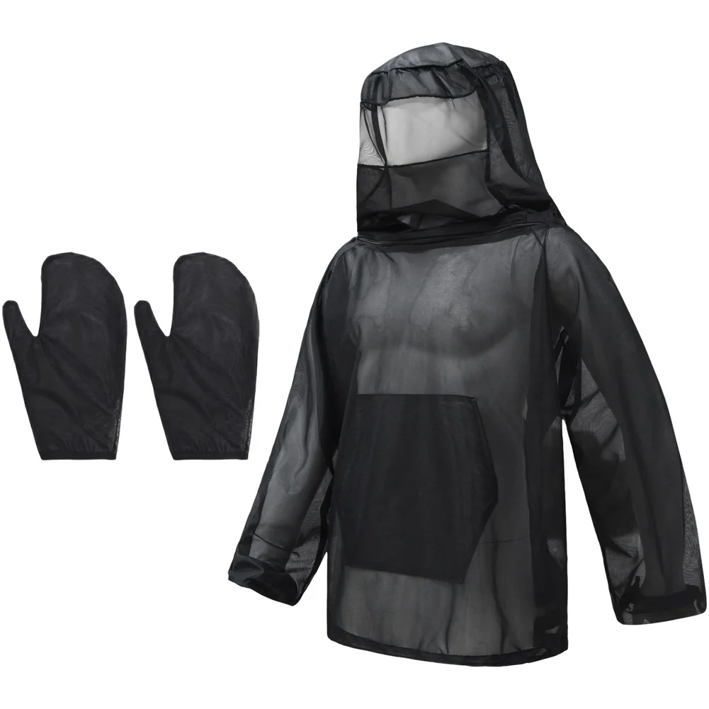 야외 캠핑/하이킹 애호가를 위한 야외 캠핑 허니 티 후드 마스크와 장갑이 포함된 통기성 벌 방지 메쉬