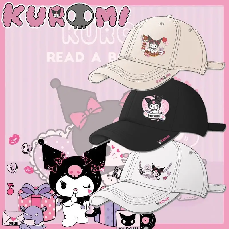 

Kuromi Kawaii Sanrio Baseball Caps for Men Women Anime Adjustable Casual Cotton Sun Hats Outdoor Solid Color Visor Hats