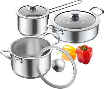 6-Piece Nonstick Stainless Steel Cookware Set 1