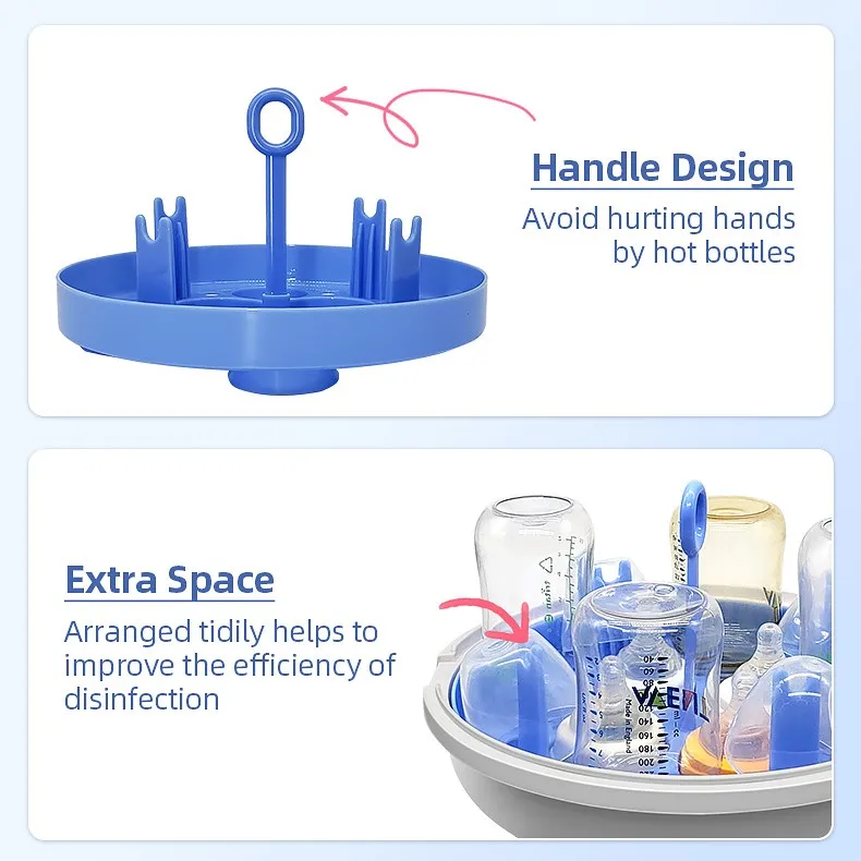 New Baby Bottle Disinfection Box High Temperature Nipple Sterilizer Infant Bottle Holder Storage Box Microwave Steriliser