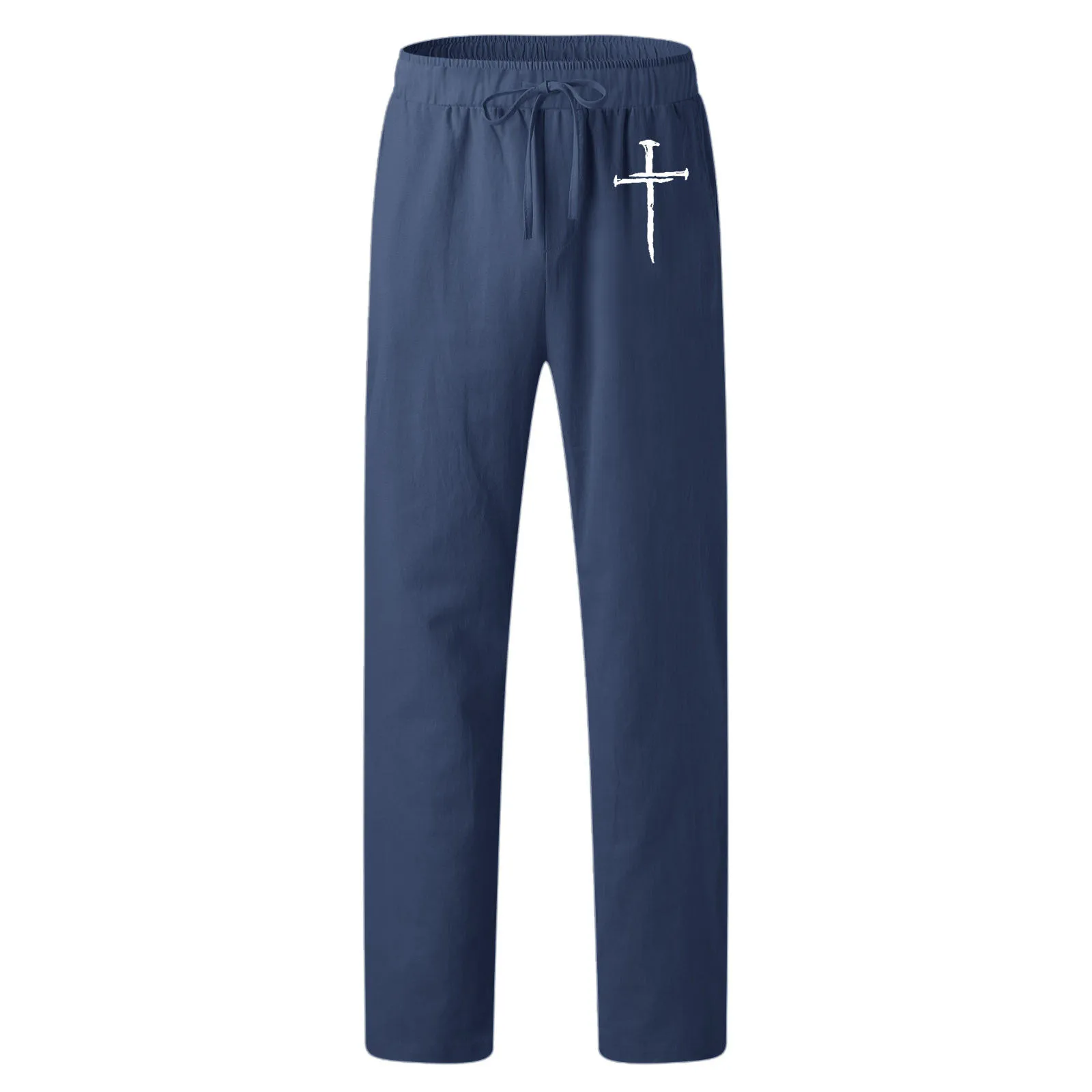 Men Casual Pants  Fashion Printed Pocket Lace Up Large Size Man Y2k Clothing Gym Work Trousers Pantalones Straight Streetwear