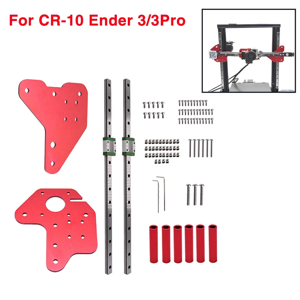 Dual Z-axis Linear Rail Guide Kit MGN12C with Fix Plate Mount Bracket for Ender-3/3S /Ender 3 Pro/Ender-3 V2/CR-10/CR 10S/S4/S5