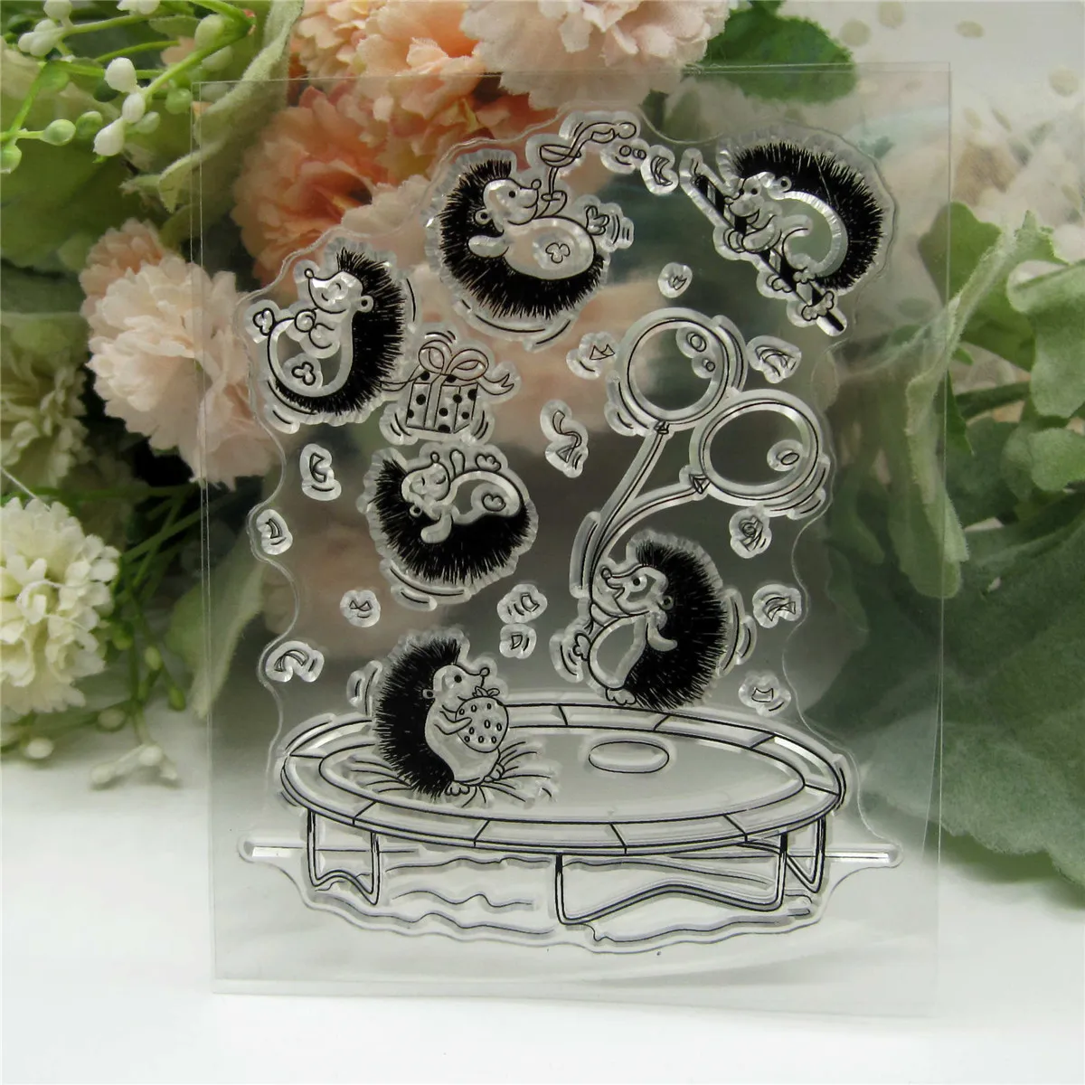Hedgehog Trampoline Transparent Silicone Stamp And Metal Die/Seal For DIY Scrapbooking/Photo Album Decorative Clear Lace