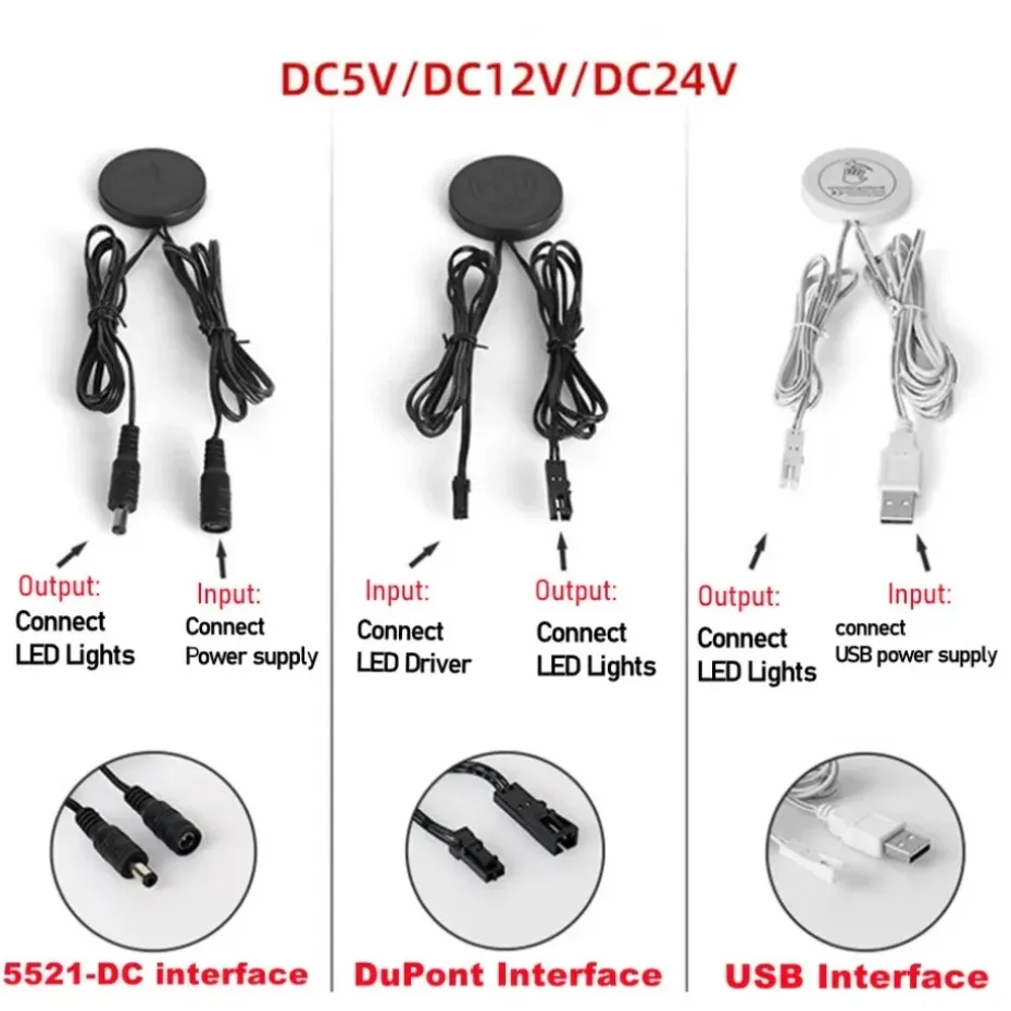 Description Picture 2 of itemSweep Dimmer Sensor Penetrating Switch DC 12V Wood Panel Touch Switch LED Dimmable Touch Sensing Hidden for Wood Home lighting