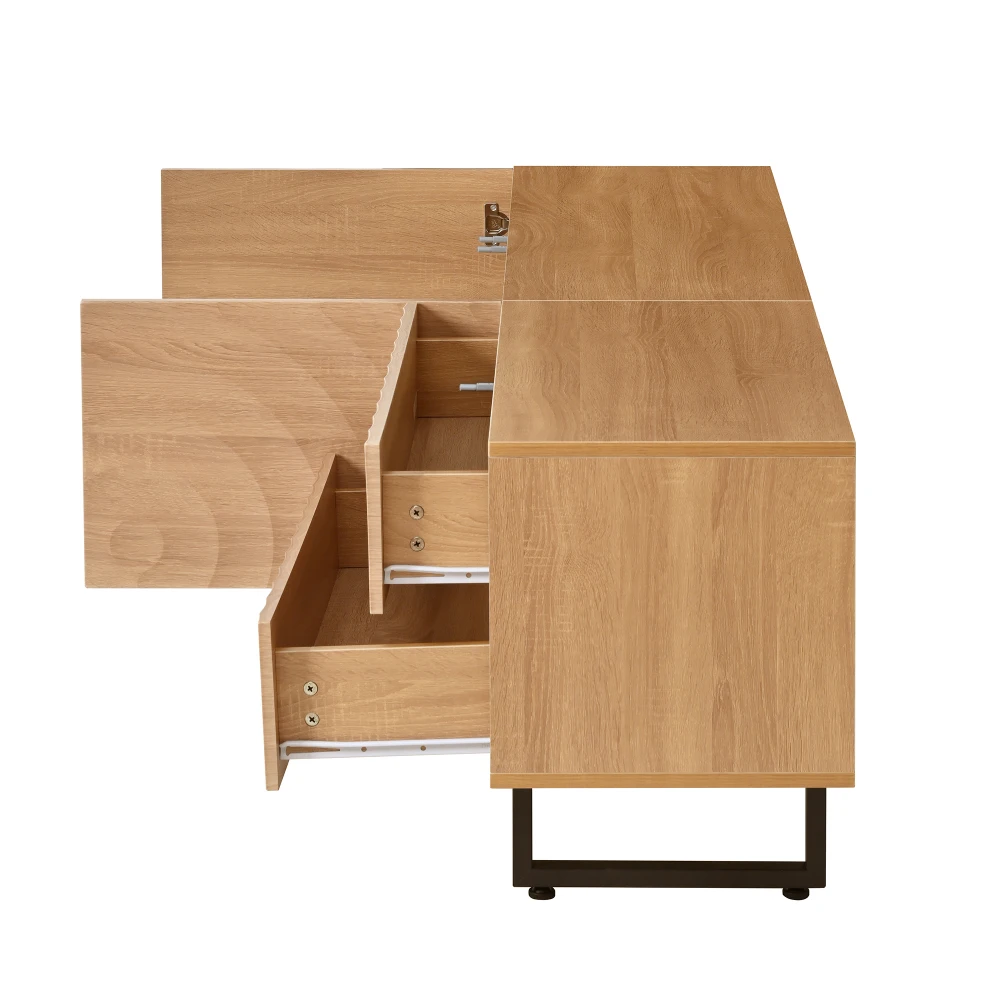 Moderner TV-Schrank, TV-Ständer, TV-Panel, untere TV-Ständer. Einzigartiges Design, 3D-Textur. 180 x 38 x 51,5 cm (L x B x H) – Detail 17