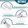 4pcs Stainless Steel Binder Clips with Hook Metal Hanger Clothespins for Hanging Outdoor Kitchen Office 4