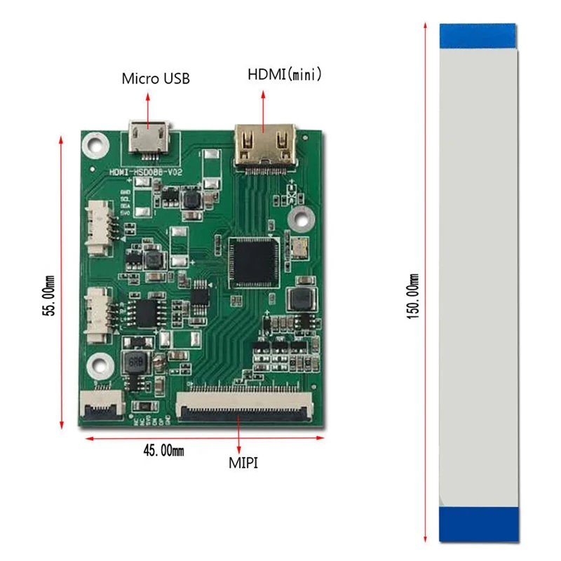 8.8 ġ 1920X480 ػ 600   LCD ÷, MIPI ̽, ̹ 尡ִ HSD088IPW1-A00