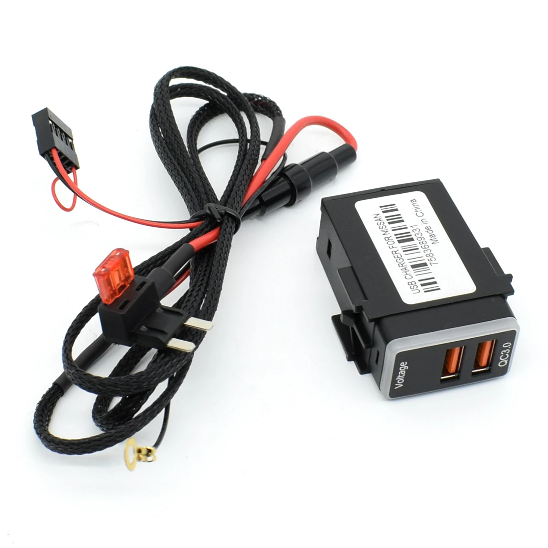 QC 3.0 Quick Charging Car Dual USB Phone Fast Charger Adapter 12V Cable for Nissan Power Adapter LED Digital Display Accessories phone charger power supply adapter