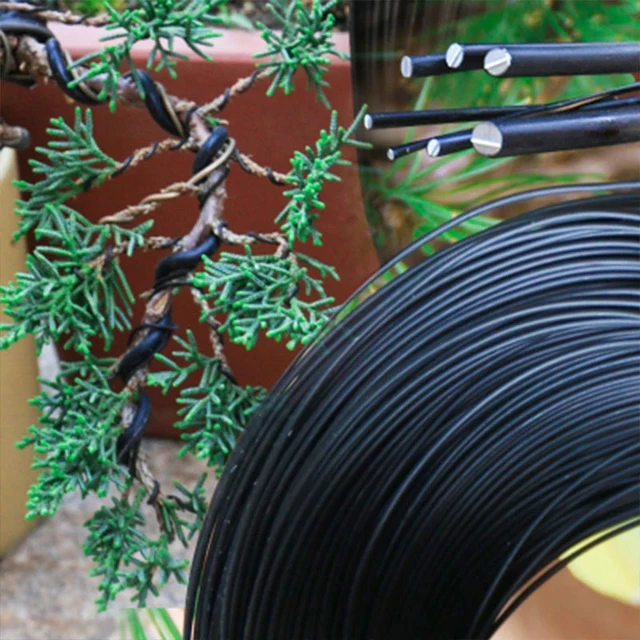 5M/Tekercs Fekete Bonsai Modellező Huzalok Növények Ágak Hajlítás Rögzítő Kerti Virág Stílusvonalak Készletek - Image 3